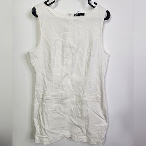 Cataleya White Denim Boat Neck Mini Dress, XL, EUC